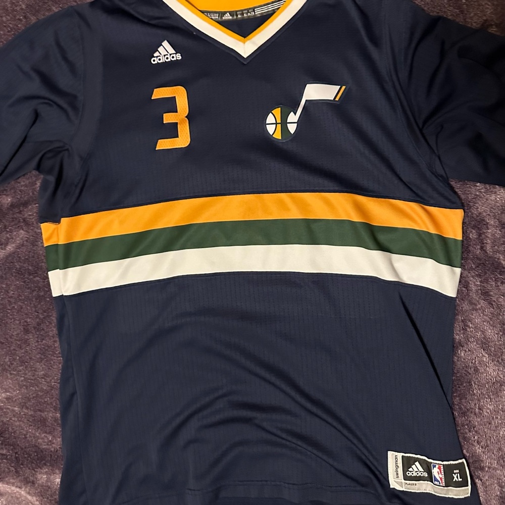 George Hill Utah Jazz Sleeved Jersey